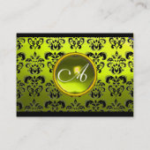 DAMASK SQUARE MONOGRAM, gelber Topaz Visitenkarte (Rückseite)