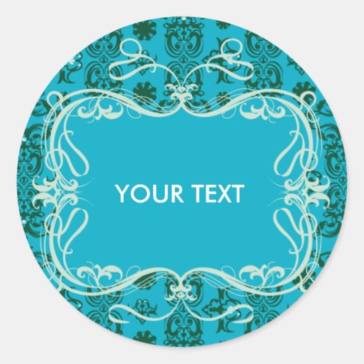 DAMASK STICKER BLAUE (Vorderseite)