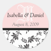 Damask Stickers Monogramme geben Siegel (Vorderseite)