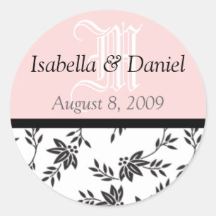 Damask Stickers Monogramme geben Siegel