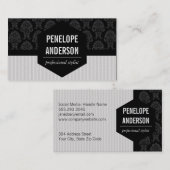 Damask & Stripes Visitenkarte (Vorne/Hinten)