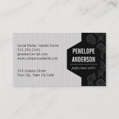 Damask & Stripes Visitenkarte (Rückseite)