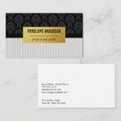 Damask & Stripes Visitenkarte (Vorne/Hinten)