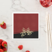 Damask Style Christmas Red Gold Napkins Serviette (Beispiel)
