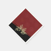 Damask Style Christmas Red Gold Napkins Serviette (Ecke)