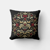 Damask Style in Red, Gold and Black Kissen (Vorderseite)