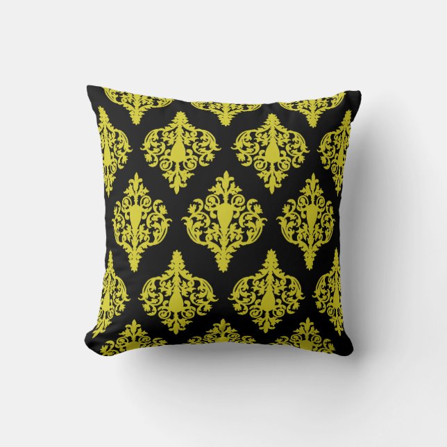 Damask Style Wallpaper Ornament. Kissen (Vorderseite)