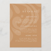 Damask Stylish Ochre Wedding Details Begleitkarte (Vorderseite)