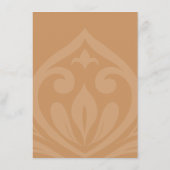 Damask Stylish Ochre Wedding Details Begleitkarte (Rückseite)