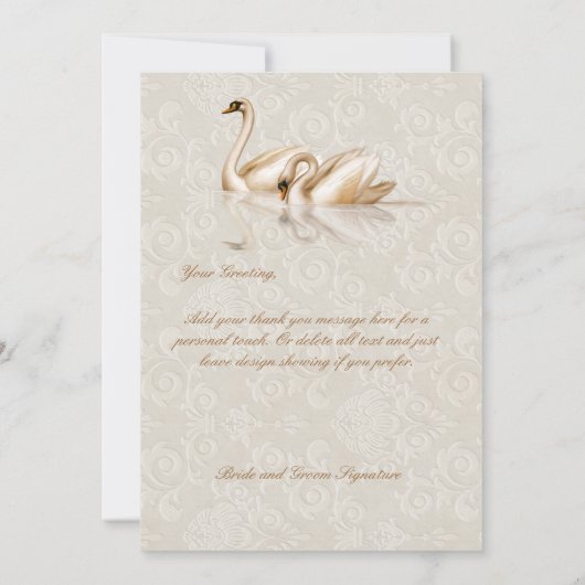 Damask Swan Elegance - Danke (Rückseite)