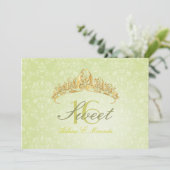 Damask Sweet 16/ tiara/green peridot Einladungen (Stehend Vorderseite)