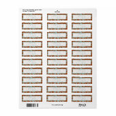 Damask Swirl Aqua Blue & Brown Address Label (Vorne)