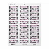 Damask Swirl Bright Pink & Black Address Label (Vorne)
