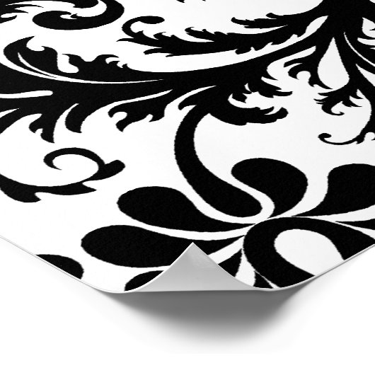 Damask Swirl Wedding Pattern 2 Poster (Ecke)