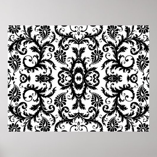 Damask Swirl Wedding Pattern 2 Poster (Vorne)