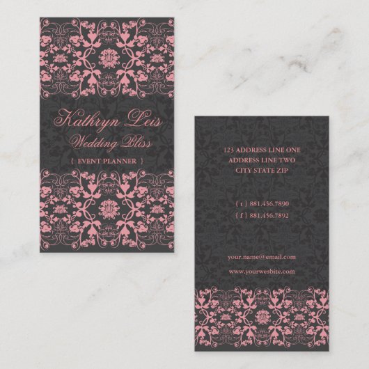 Damask Swirls Lace Licorice Custom Profile Card Visitenkarte (Vorne/Hinten)
