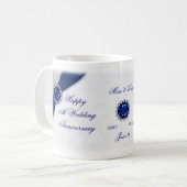 Damask Tasse zum 45. Hochzeitstag (Vorderseite Links)