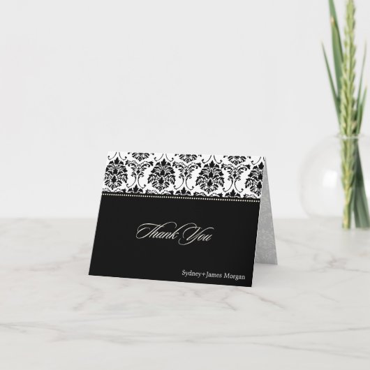 Damask Thank You Cards Dankeskarte (Vorderseite)