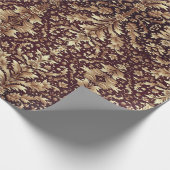 Damask Träume in Rot und Gold Geschenkpapier (Ecke)