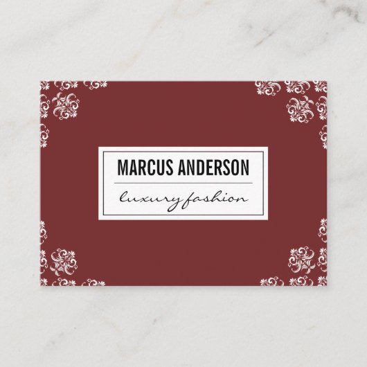 Damask trim / Dark Red Visitenkarte (Vorderseite)