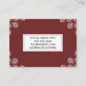 Damask trim / Dark Red Visitenkarte (Rückseite)