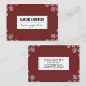 Damask trim / Dark Red Visitenkarte (Vorne/Hinten)