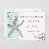 Damask Tropical | Ankündigung Datum freihalten (Vorne/Hinten)