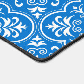 Damask True Blue Classic monochromatisch Schreibtischunterlage (Ecke)