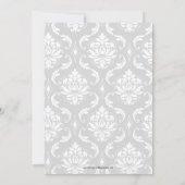 Damask Türkis Monogram Names Wedding Einladung (Rückseite)