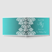 Damask Turquoise Wedding Guest Book Gästebuch (Voll)