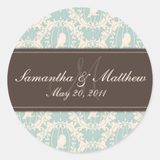 Damask Tweete SD-Aufkleber Runder Aufkleber