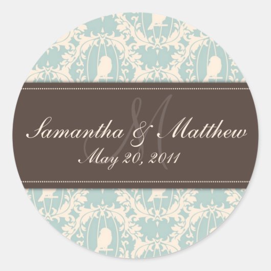 Damask Tweete SD-Aufkleber Runder Aufkleber (Vorderseite)