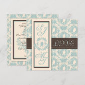 Damask Tweete Wedding Invite Square Einladung (Vorne/Hinten)
