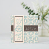 Damask Tweete Wedding Invite Square Einladung (Stehend Vorderseite)