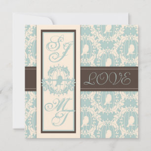 Damask Tweete Wedding Invite Square Einladung