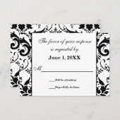 Damask UAWG Wedding Response Cards RSVP Karte (Vorne/Hinten)
