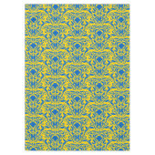 Damask Ukraine Energizing Yellow FreedBlue Tischdecke (Vorderseite)