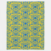 Damask Ukraine FreedBlue Energizing Yellow Fleecedecke (Vorderseite)