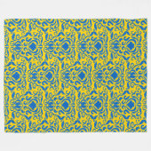 Damask Ukraine FreedBlue Energizing Yellow Fleecedecke (Vorderseite (Horizontal))