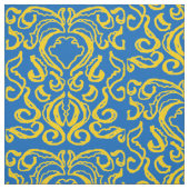 Damask Ukraine FreedBlue Energizing Yellow Stoff (Muster)