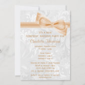 Damask und Bow Surprise Geburtstagsparty Einladung (Rückseite)