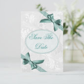 Damask und Bows 40. Geburtstag Save the Date (Stehend Vorderseite)