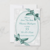Damask und Bows 55. Geburtstag Save the Date (Rückseite)