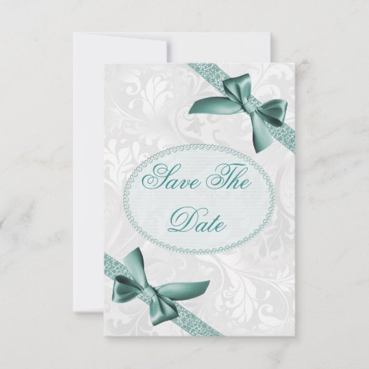 Damask und Bows 70. Geburtstag Save the Date (Vorderseite)