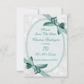 Damask und Bows 70. Geburtstag Save the Date (Rückseite)