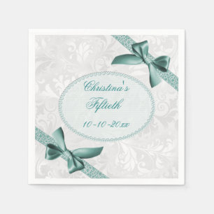 Damask und Bows Fiftieth Birthday Serviettes Serviette