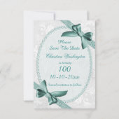 Damask und Bows One Hundredth Save the Date (Rückseite)