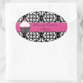 Damask und Cupcake Bakery Box Aufkleber (Tasche)