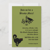 Damask und grünes Halloween Einladung (Vorderseite)