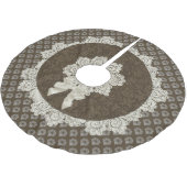 Damask und Lacy Antique Look Weihnachtsbaumrock Polyester Weihnachtsbaumdecke (Schrägansicht)